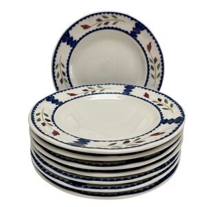 Set Of 8 Adams LANCASTER Ironstone Bread & Butter Plates Made in England EUC